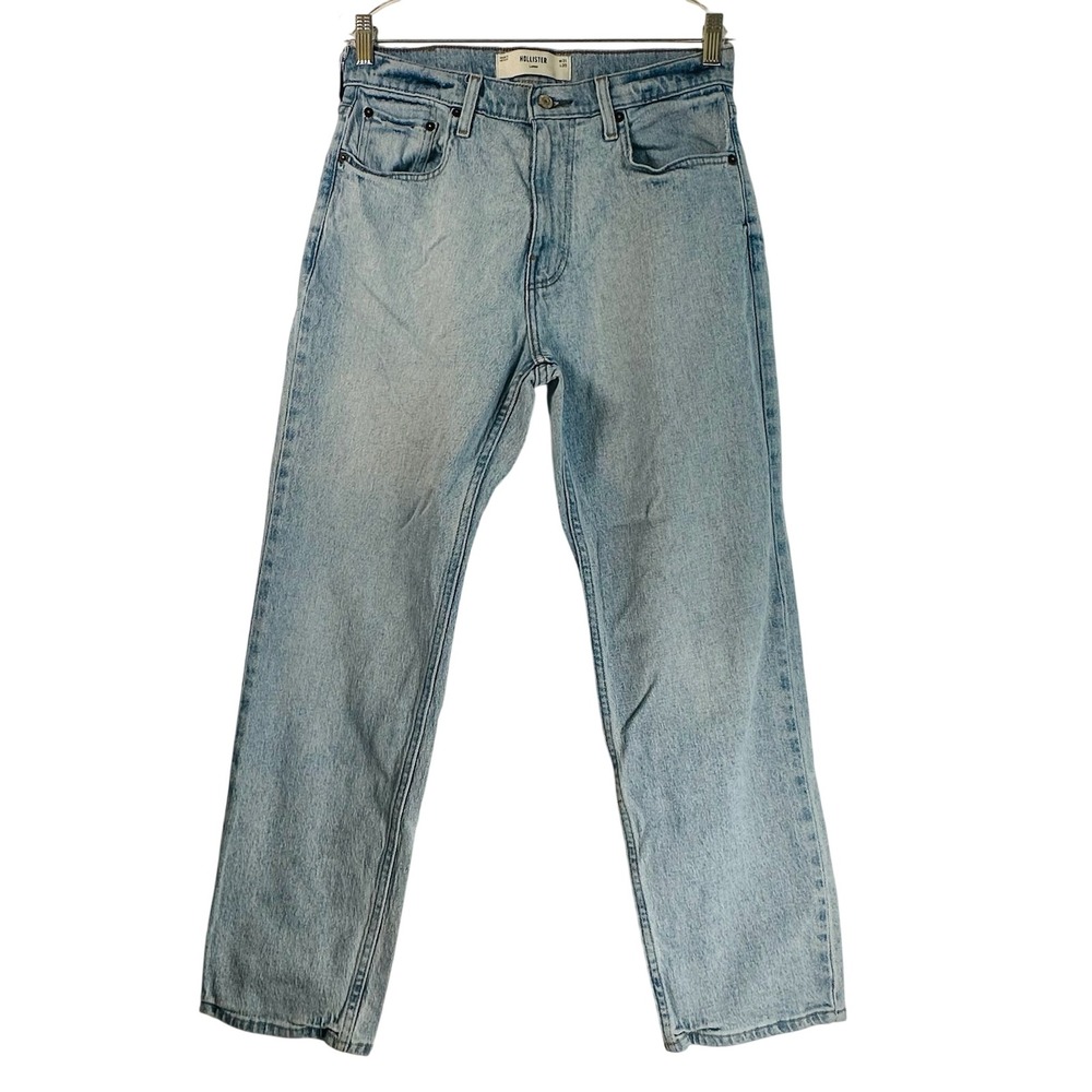 Hollister Loose Fit Light Wash Blue Denim Jeans Mens W31 L30 Light Loose Baggy